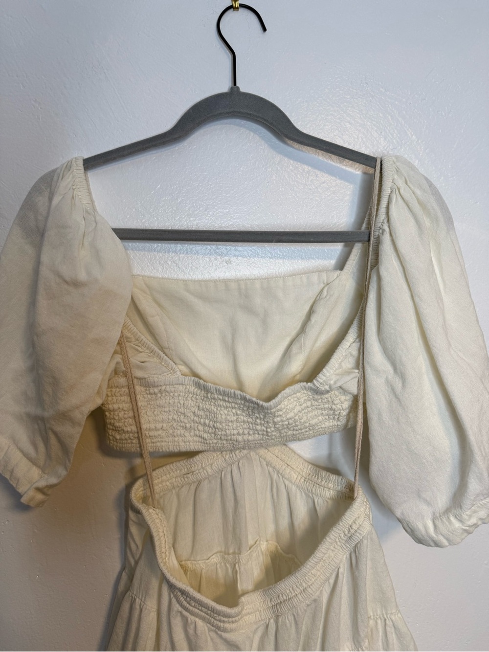 Free People Cross of Sunlight Mini Dress in ivory. - Picture 7 of 12
